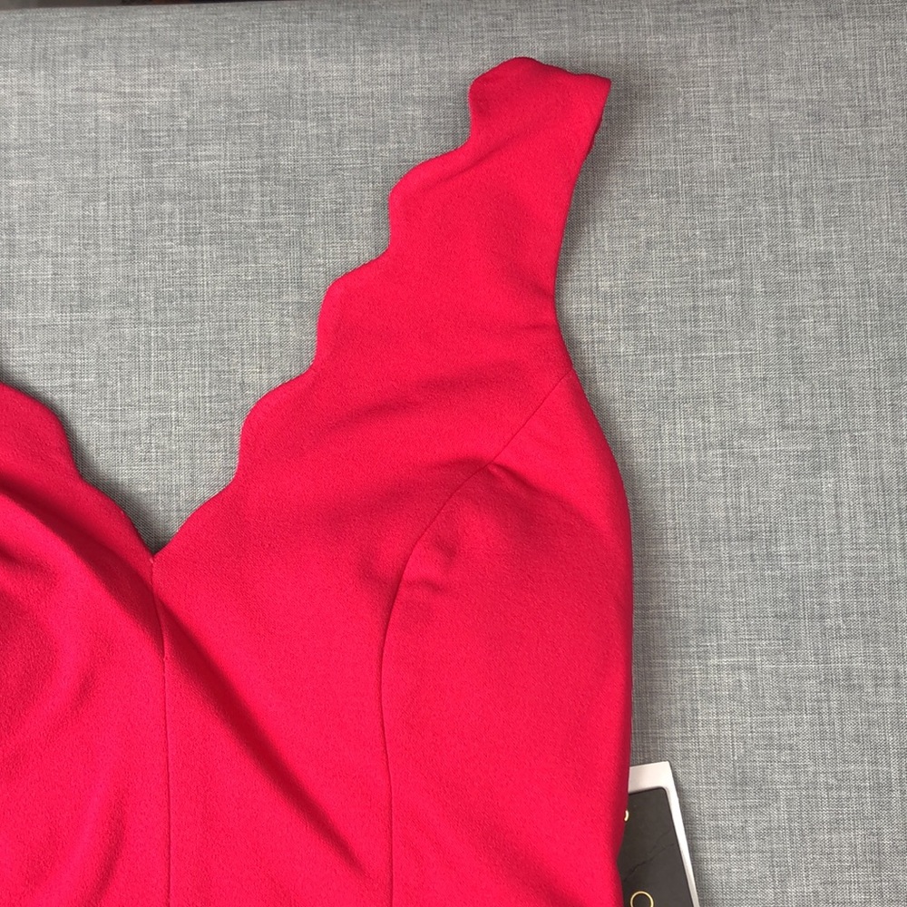 City Studio Pink Scalloped Bodycon Dress Sz 3 5 7 - Picture 3 of 6